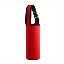 1pc Water Bottle Sleeve, Solid Color Cap, With Shoulder Strap, Keeps Water Bottle Cool, Convenient To Carry, Handled Design For Easy Carrying, Portable Protective Case To Keep Your Water Bottle Cool And Convenient To Carry! Suitable For Travel, Camping, Sports And Outdoor Use