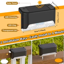 16 paquetes de luces solares para exteriores, luces decorativas impermeables para exteriores, luces solares para jardín, luces solares para vallas, luces solares para escaleras, luces LED de ambiente navideño, para escaleras, vallas, jardín, balcón, patio y senderos exteriores