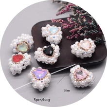 5 pezzi di perle in resina acrilica a forma di fiore di colore casuale per realizzare catene per telefono, accessori per la creazione di gioielli fai-da-te, con resistenza elevata
