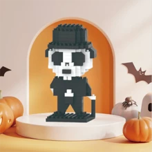 Nano Bausteine Kürbiskopf Hexe Vogelscheuche Schädel Halloween Bausteine, DIY Handgefertigt Zusammenbaumodell, süße Blöcke, Neujahrgeschenk