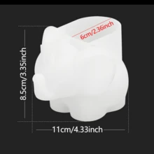 1pc Adorable Elephant Silicone Mold For Flower Pots, Cement & Clay Crafts - Epoxy Resin Casting Mold For Candles, DIY Jewelry Storage Boxes - Home Decor Gift - White - View 12