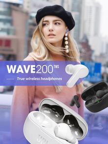 JBL Auriculares inalámbricos verdaderos WAVE 200TWS, auriculares internos con Bluetooth y súper graves - Blanco - Ver 3