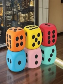 1pc Extra Large Rounded Corner Dice 8cm/3.15inch, EVA Grinded Colorful Funny Dice Toy, Suitable For Party Favors - Multicolor - View 6