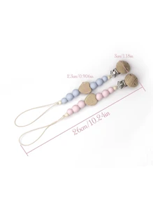 1 Personalized Heart Pacifier Clip Custom Baby Pacifier Clip DIY Custom Name Mouth Clip Mouth Chain - Friend Gift/Comfort Gift/Wooden Chain Gift/Holiday Gift/Birthday Gift/New Year Gift, Christmas Gift Baby's First Gift, Super Cute Back To School