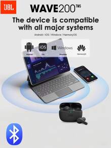 JBL Écouteurs sans fil véritables JBL WAVE 200TWS Bluetooth intra-auriculaires avec super graves