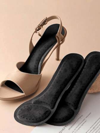 1 Pair Self-Adhesive Breathable Non-Slip Shock Absorbing Insoles, Soft Cushion Pad For Women High Heels, Summer, Kitten Heels Accessories