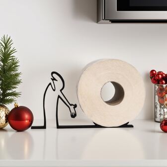 1pc Minimalist Humor Line Design Paper Towel Holder, Indoor Home Decor, Suitable For Bathroom, Dining Room, Living Room, Bedroom, Kitchen, Multi-Function Housewarming Gift, Party, Festival