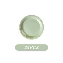 24-częściowy zestaw akcesoriów na imprezę tematyczną w kolorze szałwii zielonej, zestaw na imprezę z okazji ukończenia szkoły w kolorze szałwii zielonej, zawiera 7/9-calowe talerze imprezowe, serwetki imprezowe, kubki imprezowe, odpowiednie na przyjęcie urodzinowe, spotkania rodzinne, piknik na świeżym powietrzu, dekoracje na przyjęcie urodzinowe, dekoracje na ceremonię zaręczynową, zestaw dekoracji na przyjęcie