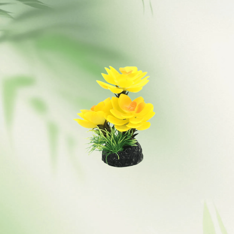 1pc Artificial Aquarium Plant | Fake Lotus | Succulent Grass | Fish Tank Decor | Must-Have For Aquarium Enthusiasts