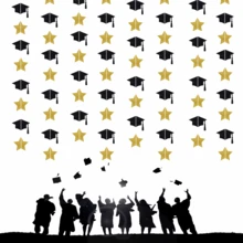 12 peças Decorações de Festa de Formatura, Boné de Formatura, Ornamentos Pendurados em Forma de Estrela, Adequado para Decoração de Bottom de Cerimônia de Formatura