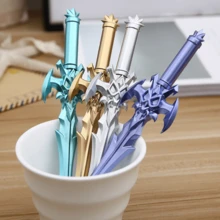 2pcs Ancient Style Sword Design Gel Pen Anime Wuxia Weapon Design Student Water-Based Pen Personalized Student Stationery (Color Random) - Multicolor - View 3