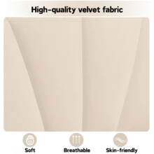 Flieks King Size Bed Frame, 5FT(150 * 200cm) Double Bed, Shell-Like Upholstered Double Bed With Golden Iron Legs & Height-Adjustable Headboard, Wooden Slatted Double Bed Frame - 米色 - 查看 8