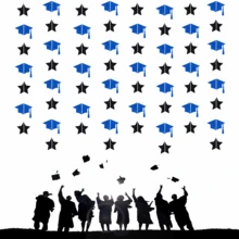 12 peças Decorações de Festa de Formatura, Boné de Formatura, Ornamentos Pendurados em Forma de Estrela, Adequado para Decoração de Bottom de Cerimônia de Formatura