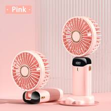 AOYI Ventilatore portatile pieghevole ricaricabile, con base e cinturino da appendere, essenziale per le vacanze, ventilatore manuale estivo da viaggio, 800mAh, 5 velocità regolabili, per ufficio, pendolarismo, campeggio, picnic, escursionismo, spiaggia, zaino, sport