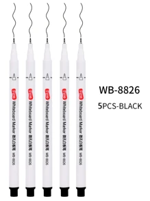 5pcs/6pcs Whiteboard Marker Pens, 0.5mm Fine Nib, Ideal For Writing On Whiteboards, Glass, Mirrors, Home, Office And School Supplies School Supplies,Back To School