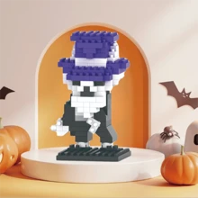 Nano Bausteine Kürbiskopf Hexe Vogelscheuche Schädel Halloween Bausteine, DIY Handgefertigt Zusammenbaumodell, süße Blöcke, Neujahrgeschenk