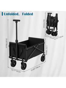 Tuenort 1pc 220LBS Garden Wagon, Heavy-Duty Collapsible Cart, Foldable Wagon, Folding Outdoor Utility Yard Cart, Camping Gear And Equipment, Large Capacity, Portable Grocery Wagon, All-Terrain Cart For Carring Christmas Decorations & Home Decor
