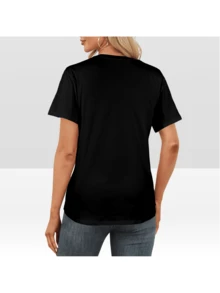 GenshinImpact Raiden Shogun T-Shirt Anime Unisex Harajuku T-Shirt Tee ALL SIZES - Black - View 4