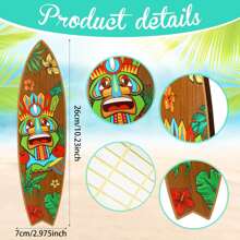4 Stück Surfbrett Wanddekoration, Surfbrett Wandbehang Schild, Holzdekoration im Sommerstil, hawaiianische Luau Party Deko für Zuhause, Bar, tropische Geburtstags Party Raumdekoration, Heimdekoration