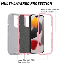 Funda protectora para teléfono a prueba de caídas, golpes y abrasión, de Body completo, resistente y duradera, un estuche protector de tres en uno compatible con iPhone, Galaxy, HONOR y REDMi, resistente al agua y a los arañazos