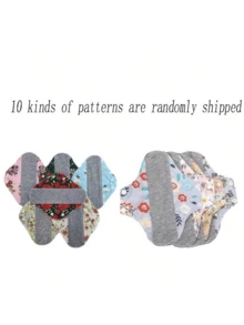 4件/可重复使用月经吸水女用卫生老年防尿漏可洗内裤布垫（纽扣款式有两种，塑料和不锈钢，随机发货。）