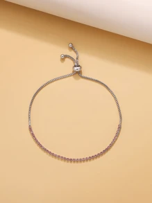 1 Stück modischer, minimalistischer, erweiterbarer Zirkonia-Stein Armband, elegantes, nischenartiges Design, geeignet für Lässig-Wear, Partys, Geschenke