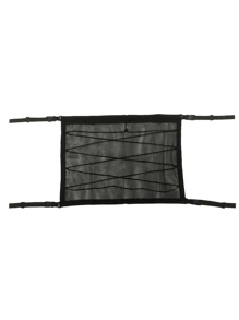 Black Car Ceiling Cargo Net, Reinforced Load-Bearing & Non-Sagging Dual-Layer Mesh Car Roof Storage Organizer, Car Ceiling Cargo Net, Car Roof Storage Organizer For Long-Distance Travel & Camping, Interior Accessories, Car Supplies, Car Interior Accessories, Car Organizing Accessories
