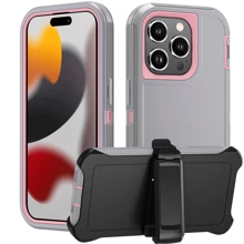 Funda con clip para cinturón (protección multicapa)[a prueba de golpes][anti-caída][antideslizante], funda protectora resistente con soporte plegable (4 en 1) compatible con. Resistente al agua y a los arañazos