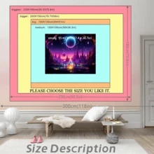 1 件 Galaxy UV 反应挂毯山脉天体池塘霓虹灯河流紫色粉色渐变天空未来城市景观科幻墙艺术现代家居装饰宇宙梦境免费安装包易于悬挂 - 彩色 - 查看 3