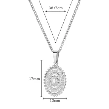 1 Stück hochwertiger Edelstahl Sonnenanhänger Halskette für Frauen Edelstahlschmuckgeschenk