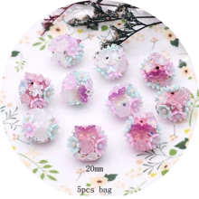 5 pezzi di perle in resina acrilica a forma di fiore di colore casuale per realizzare catene per telefono, accessori per la creazione di gioielli fai-da-te, con resistenza elevata