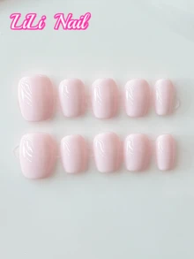 10片手工美甲贴纸，压制短款矩形极简美甲贴纸，亮面皮革粉色美甲贴纸，可爱卡通优雅美甲贴纸，春季风格美甲贴纸，节日美甲贴纸，可爱甜美美甲贴纸，自粘假指甲贴纸，日常美甲贴纸，节日美甲贴纸，压制美甲贴纸，适合女性旅行和派对，美甲用品，手工按压式美甲贴纸 - 彩色 - 查看 5
