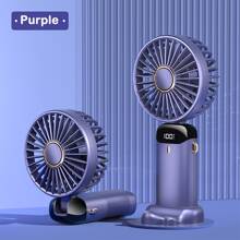 AOYI Ventilatore portatile pieghevole ricaricabile, con base e cinturino da appendere, essenziale per le vacanze, ventilatore manuale estivo da viaggio, 800mAh, 5 velocità regolabili, per ufficio, pendolarismo, campeggio, picnic, escursionismo, spiaggia, zaino, sport