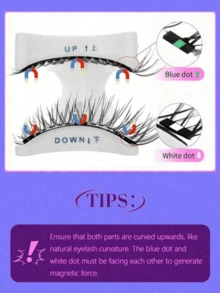 1对磁性眼线和假睫毛套装，无需胶水，可重复使用，适合旅行、出差、约会、酒店、度假、送礼、新手，方便易用。 - 眼尾拉長款 - 查看 7