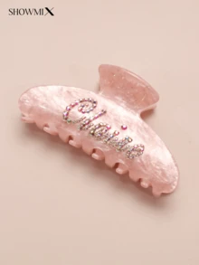 Customized Handmade Crystal Rhinestone Cloud Design Acrylic Hair Clip, Korean Fashion Accessory, Metallic Tone, Elevated Hair Claw For Updo, Colorful, Cute, Adorable, Funny, Kawaii, For Teacher, For Boys And Girls, For Teenagers, Junior High School Students, Middle School Students, High School Senior High School Students, College Students, University Students, Freshman, Sophomore, Underclassmen, Delicate Romance, Fall Decor