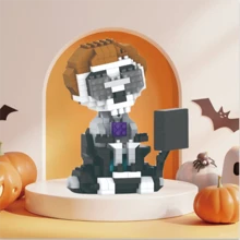 Nano Bausteine Kürbiskopf Hexe Vogelscheuche Schädel Halloween Bausteine, DIY Handgefertigt Zusammenbaumodell, süße Blöcke, Neujahrgeschenk