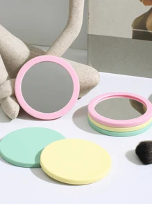 3/1 pezzi Specchio compatto portatile alla moda in silicone, in più colori, adatto per uso domestico e da viaggio, design con manico largo e superficie dello specchio ad alta definizione, per trucco/cura, decorazione soggiorno/camera da letto/bagno, accessori da viaggio, matrimoni/feste/compleanni/regali per lui/lei/amici/insegnanti/Capodanno, idea regalo divertente