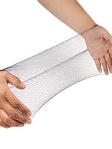 黑色发网 - 24 英寸，弹性隐形网状发网，适用于餐饮服务、芭蕾舞发髻、睡眠、女性及假发（黑色） - 彩色 - 查看 7