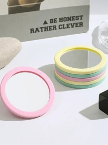 3/1 pezzi Specchio compatto portatile alla moda in silicone, in più colori, adatto per uso domestico e da viaggio, design con manico largo e superficie dello specchio ad alta definizione, per trucco/cura, decorazione soggiorno/camera da letto/bagno, accessori da viaggio, matrimoni/feste/compleanni/regali per lui/lei/amici/insegnanti/Capodanno, idea regalo divertente