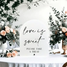 Biển báo Tình yêu ngọt ngào (Biển báo để bàn kích thước 7,9 X 9,4 inch có giá đỡ) Biển báo tối giản cho tiệc cô dâu Vui lòng nhận một món quà, Quà tặng tiệc cô dâu cho khách, Biển báo tặng quà ngày lễ tình nhân. - Nhiều màu - Xem 5