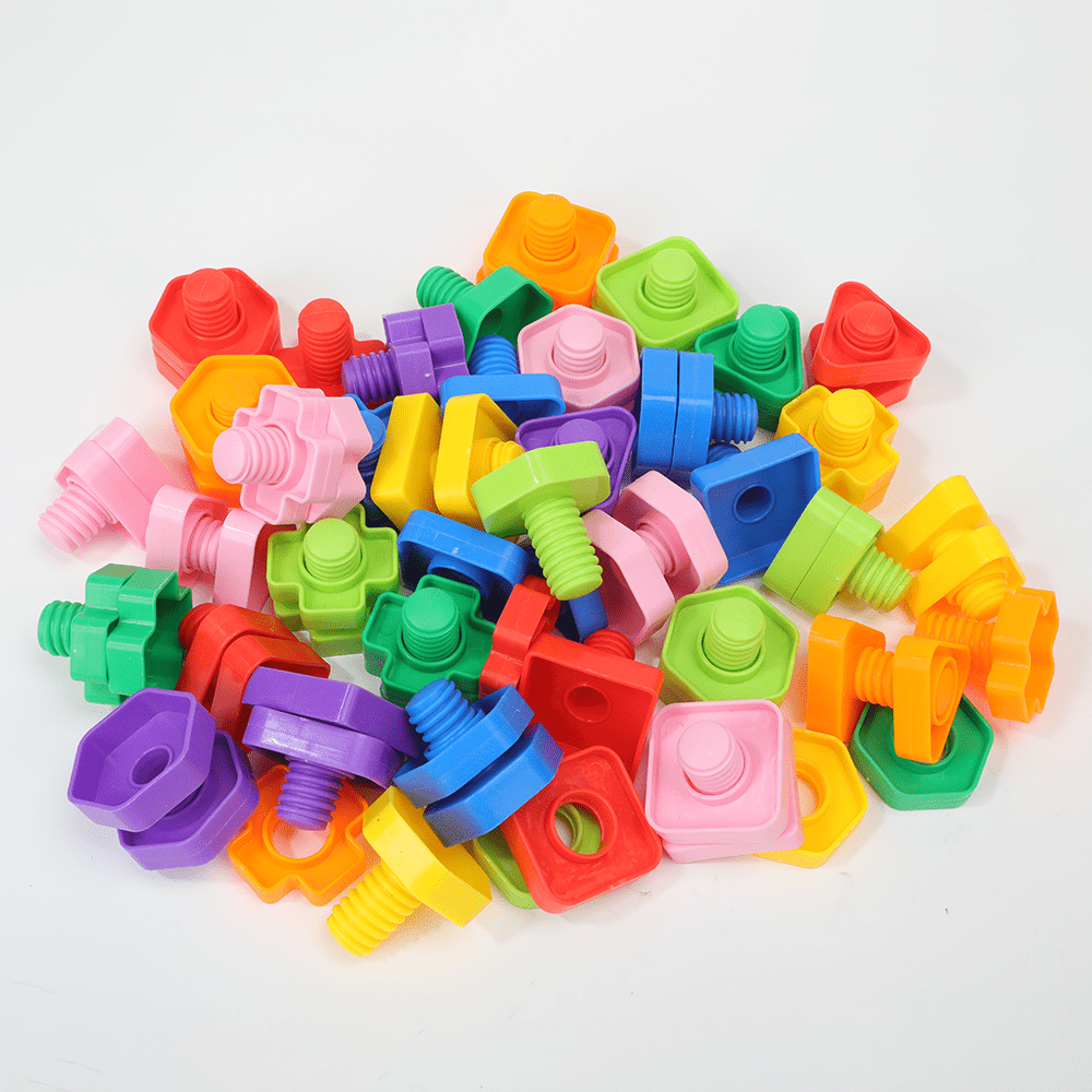 Juego de 5 piezas de Tuercas y Tornillos Gigantes: Juguetes educativos STEM de construcción y actividades de emparejamiento de tornillos, perfectos para niños y niñas