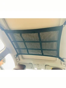 1pc Universal Car Roof Net Bag, Adjustable Zipper Car Storage Cargo Mesh Netting Organizer