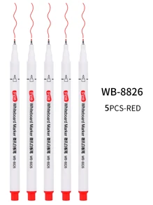 5pcs/6pcs Whiteboard Marker Pens, 0.5mm Fine Nib, Ideal For Writing On Whiteboards, Glass, Mirrors, Home, Office And School Supplies School Supplies,Back To School