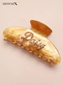 Customized Handmade Crystal Rhinestone Cloud Design Acrylic Hair Clip, Korean Fashion Accessory, Metallic Tone, Elevated Hair Claw For Updo, Colorful, Cute, Adorable, Funny, Kawaii, For Teacher, For Boys And Girls, For Teenagers, Junior High School Students, Middle School Students, High School Senior High School Students, College Students, University Students, Freshman, Sophomore, Underclassmen, Delicate Romance, Fall Decor