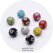 5 pezzi di perle in resina acrilica a forma di fiore di colore casuale per realizzare catene per telefono, accessori per la creazione di gioielli fai-da-te, con resistenza elevata