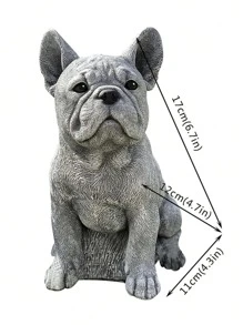 [Statue de bouledogue français en résine réaliste] Statue de bouledogue français en résine charmante - Décoration d'extérieur et d'intérieur réaliste, parfaite pour le jardin, le salon, la bibliothèque - Sculpture animale moderne, cadeau idéal pour les amateurs de chiens, convient pour diverses occasions, décoration pour chiens