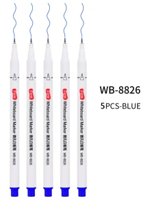5pcs/6pcs Whiteboard Marker Pens, 0.5mm Fine Nib, Ideal For Writing On Whiteboards, Glass, Mirrors, Home, Office And School Supplies School Supplies,Back To School
