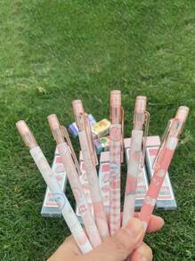 Peach Automatic Pencil Set, With 0.5mm HB Pencil Leads And Adorable Juicy Peach Themed Mechanical Pencils - Lightweight, Pink Themed Design, Suitable For School, Sketching And Drawing, Cute Automatic Pencils (Random Color)