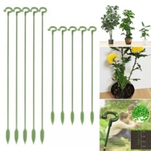 10 Giá đỡ giá hoa, Cây trồng trong chậu, Thanh đỡ hình hoa, Khung cố định chống rơi - màu xanh lá - Xem 4