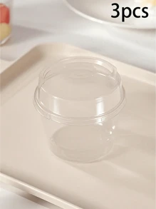 20 Pieces Of 8.45-Ounce Transparent Plastic Cupcake Containers With LIDS And Spoons - Frozen PET Material, Round, Perfect For Takeout Packaging Of Pudding, Ice Cream, Cheese, Fruit Salad And Dessert